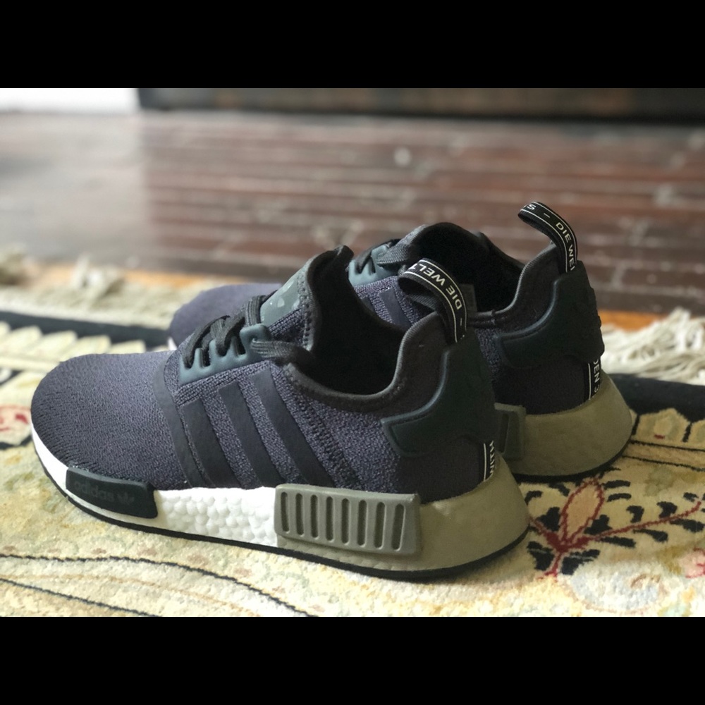 Adidas NMD R1 shoes in carbon cargo
